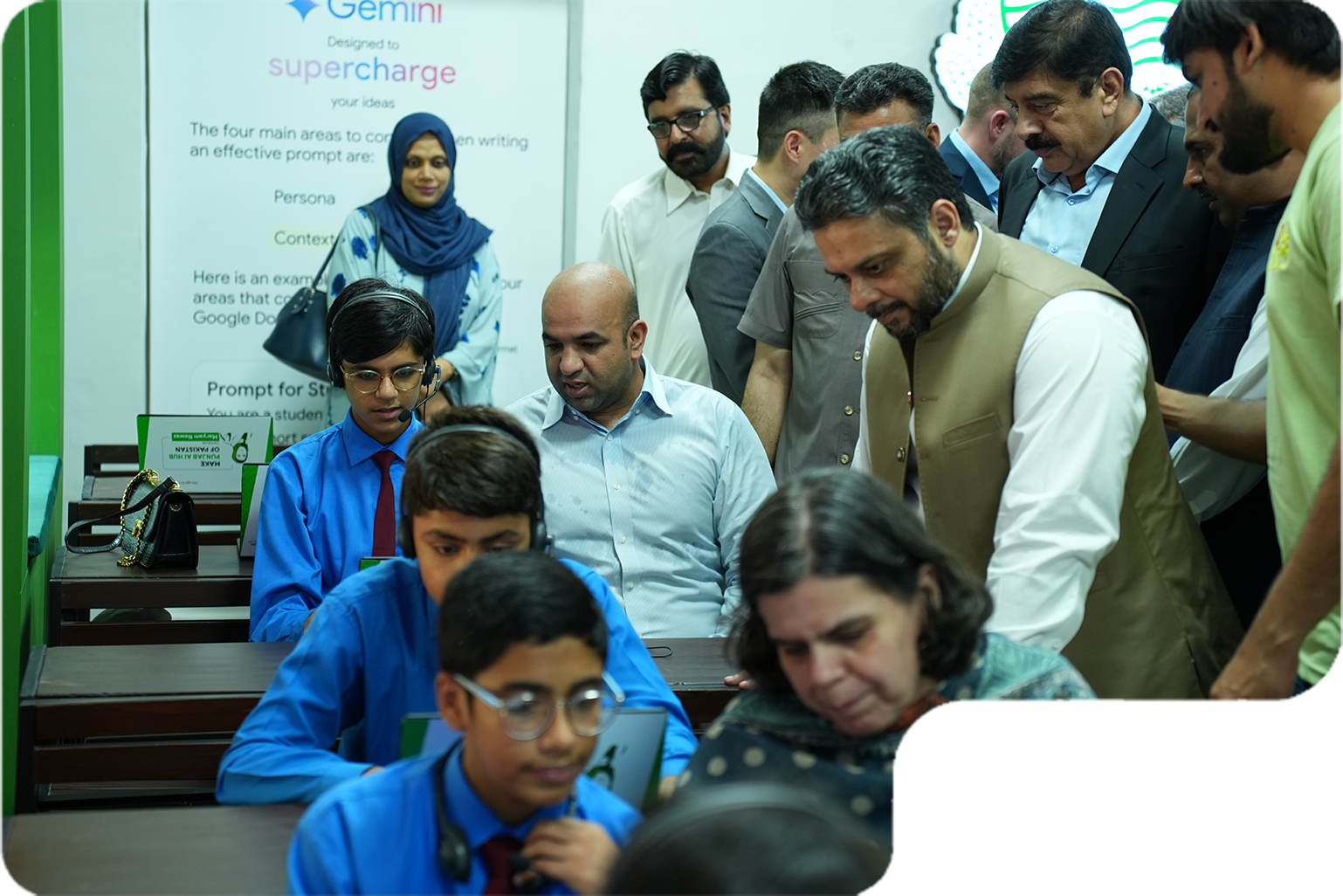 Minister Education with students at CoE Lahore